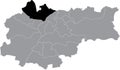 Location map of the PrÃâ¦dnik BiaÃây White PrÃâ¦dnik district of Krakow, Poland